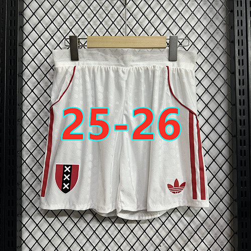 25-26 Ajax Home Player Version Shorts S-3XL