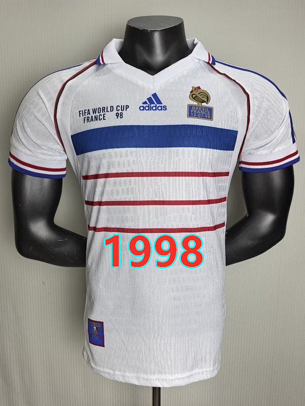 France Away Retro Player Version Jersey S-4XL