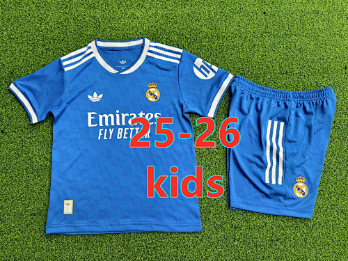 25-26 Real Madrid Third Kids Player Jersey+shorts Kit 16 -28