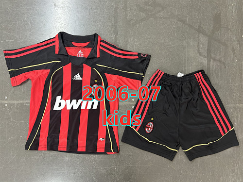 AC Milan Home Retro Kids Jersey+shorts Kit 16 -28 AC