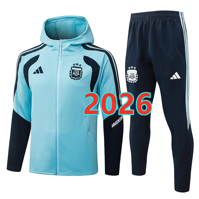 Argentina Long Zipper Hoodie Jacket S-2XL