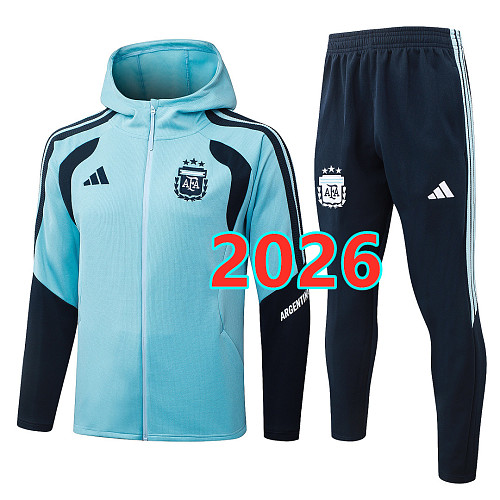 Argentina Long Zipper Hoodie Jacket S-2XL