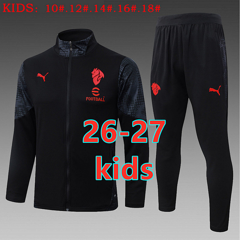 26-27 AC Milan Kids Long Zipper Jacket 10 -18 AC