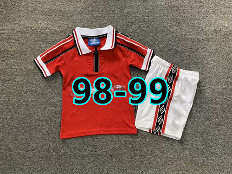 Manchester United Kids Home Retro Jersey+shorts 16 -28