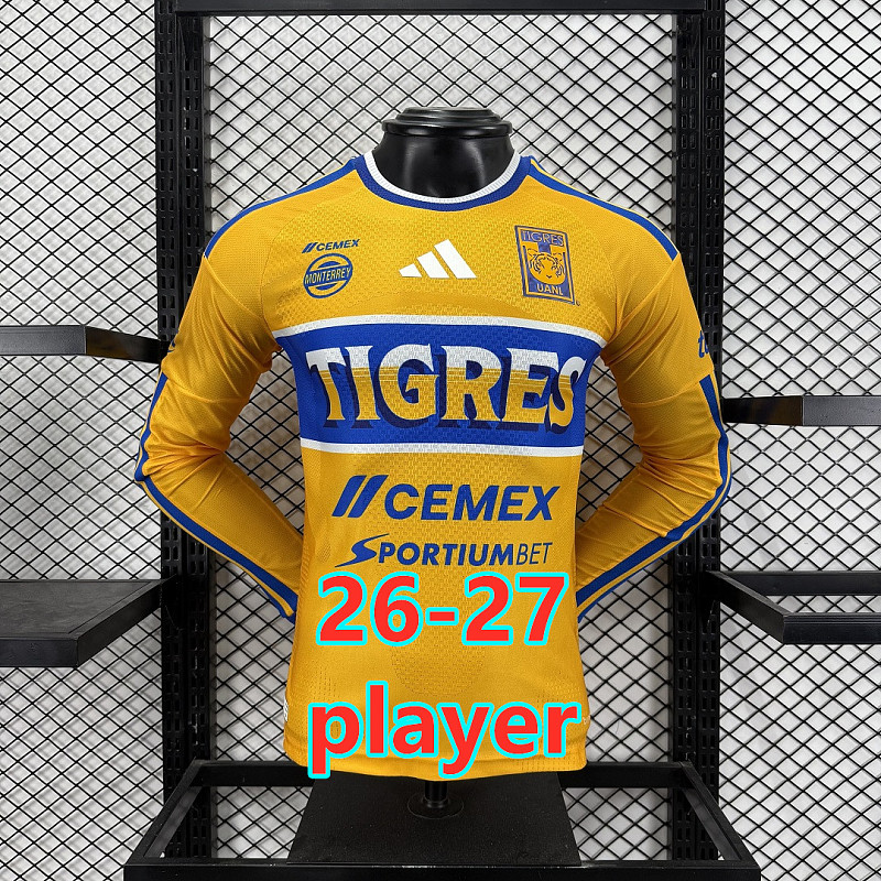 26-27 Tigres Uanl Home Player Version Long Jersey S-4XL
