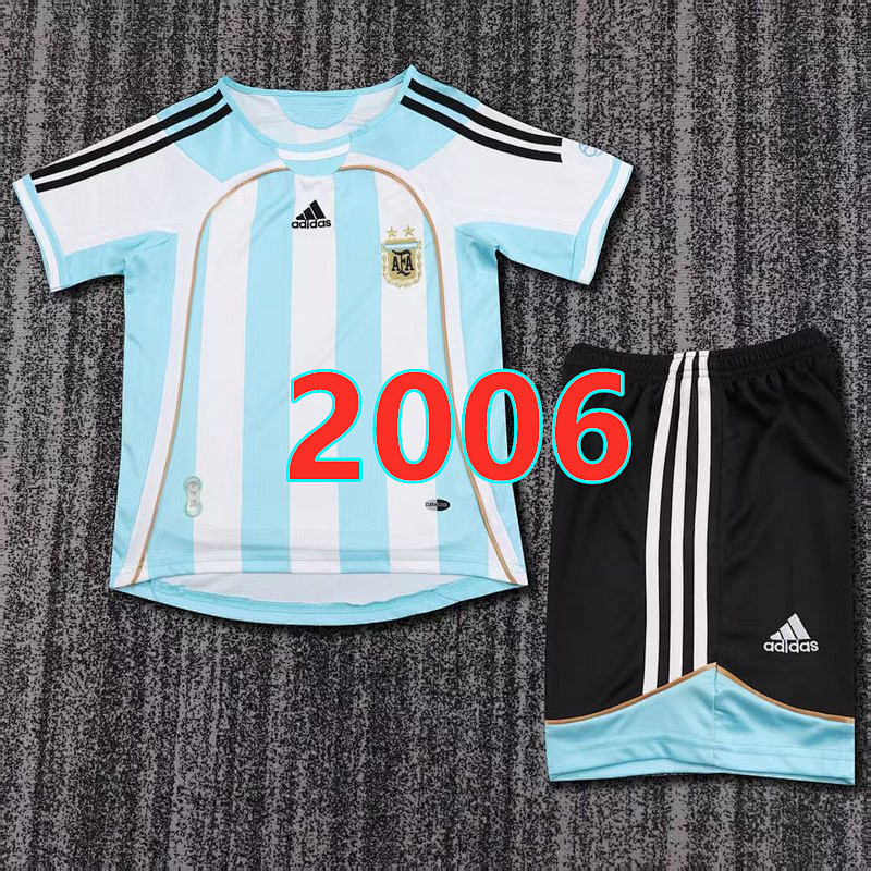 Argentina Home Retro Kids Jersey+shorts Kit 16 -28