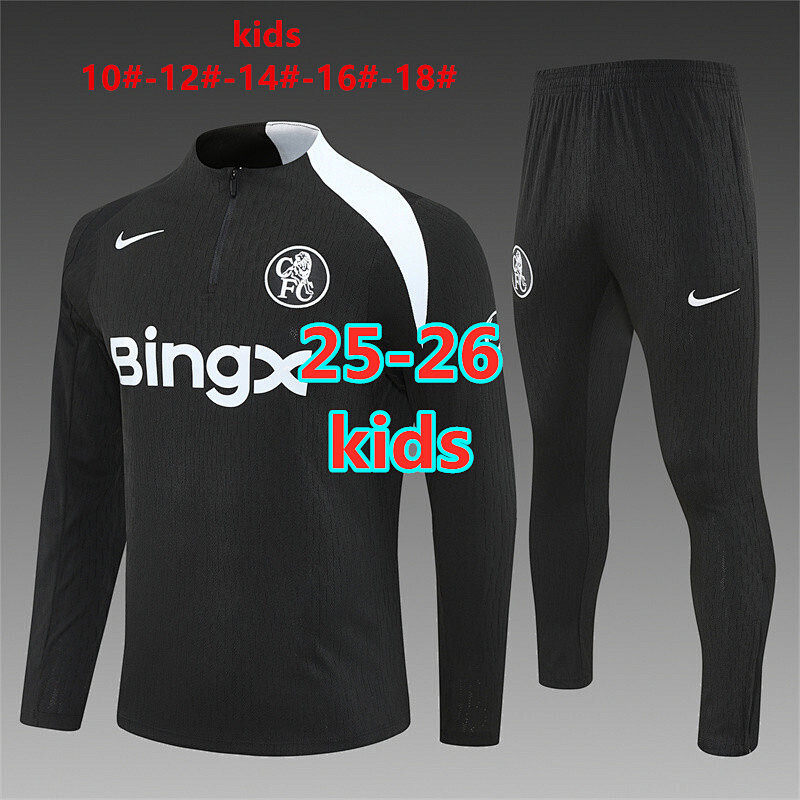 25-26 Chelsea Player Kids Long Sleeve Tracksuit 10- 18