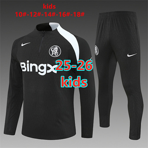 25-26 Chelsea Player Kids Long Sleeve Tracksuit 10- 18