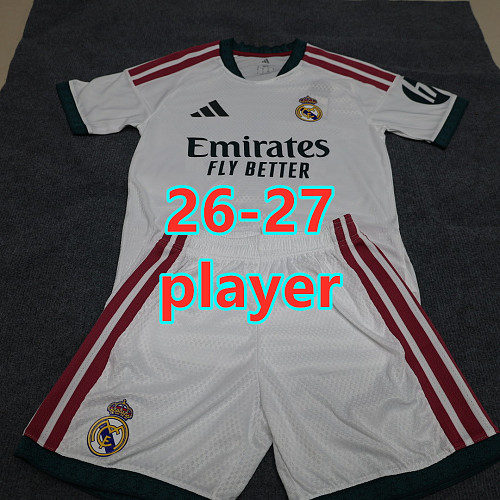 26-27 Real Madrid Home Player Short Sleeve Kit S-2XL