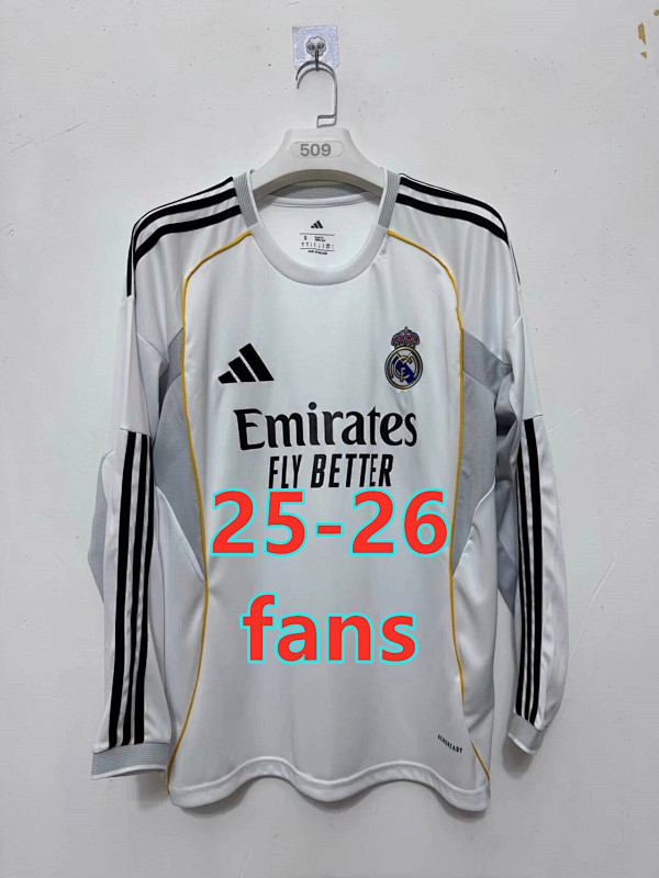 Fifa 25-26 Real Madrid Home Fans Long Jersey S-2XL