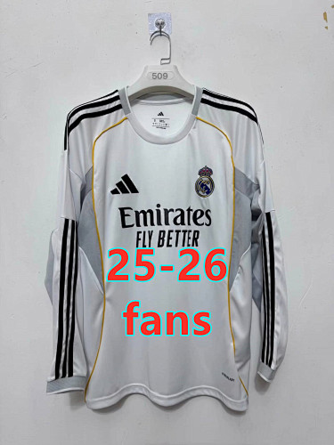 Fifa 25-26 Real Madrid Home Fans Long Jersey S-2XL