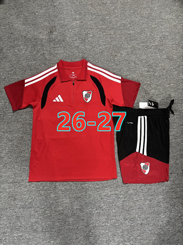 26-27 River Plate Polo Short Sleeve Tracksuit Kit S-3XL Polo