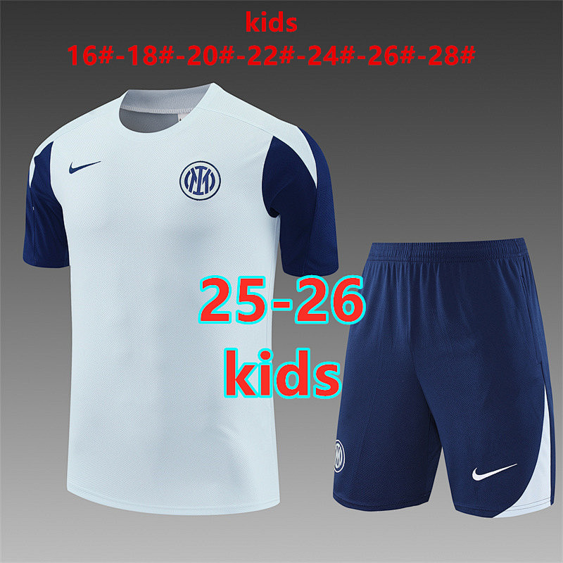 25-26 Inter Milan Kids Short Sleeve Tracksuit 16- 28