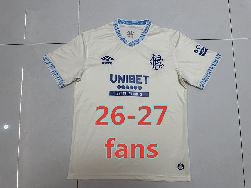 26-27 Rangers Away Fans Version Jersey S-4XL