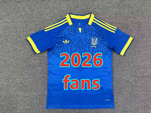 Ukraine Away Fans Version Jersey S-4XL