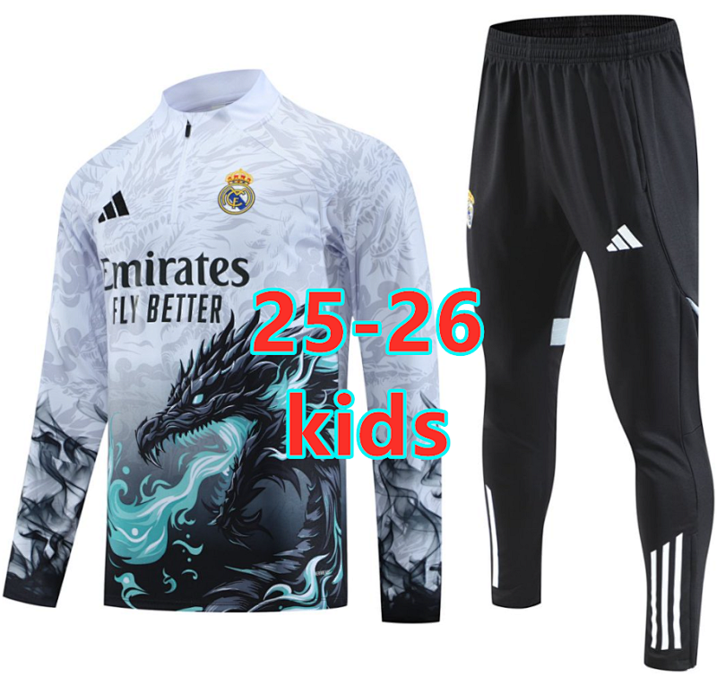 25-26 Real Madrid Kids Long Sleeve Tracksuit 10 -18