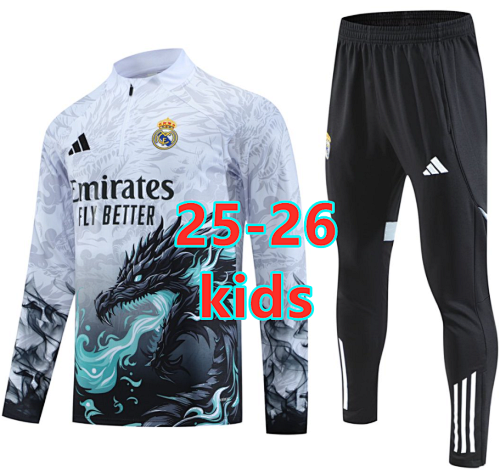 25-26 Real Madrid Kids Long Sleeve Tracksuit 10 -18