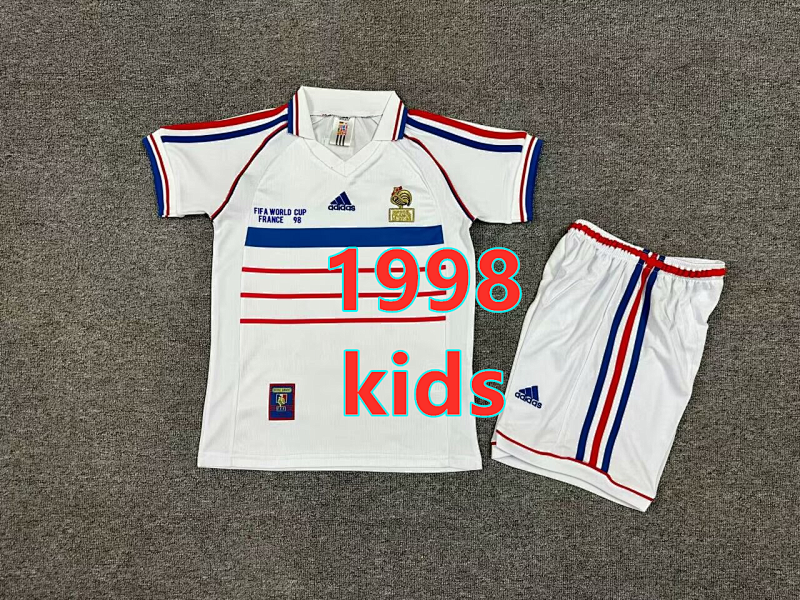 France Away Retro Kids Jersey+shorts Kit 16 -28