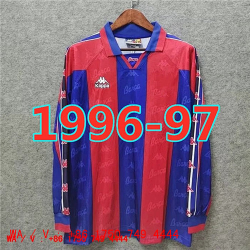 Barcelona Retro Long Sleeve Home Jersey S-2XL