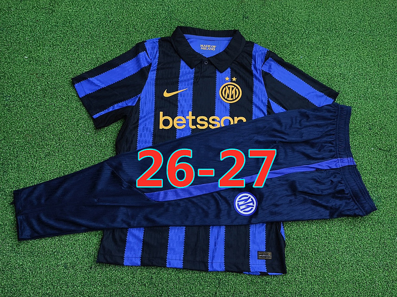 26-27 Inter Milan Home Short Sleeve+pants Kit S-3XL