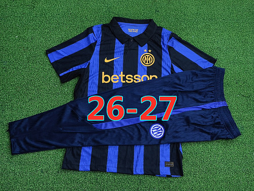 26-27 Inter Milan Home Short Sleeve+pants Kit S-3XL