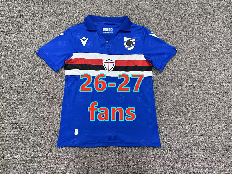 26-27 Sampdoria Home Fans Without Sponsor S-4XL