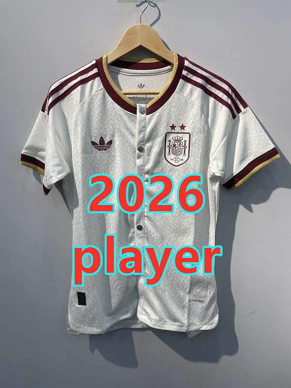 Spain Away Player 2 Stars Baseball Jersey S-4XL 2