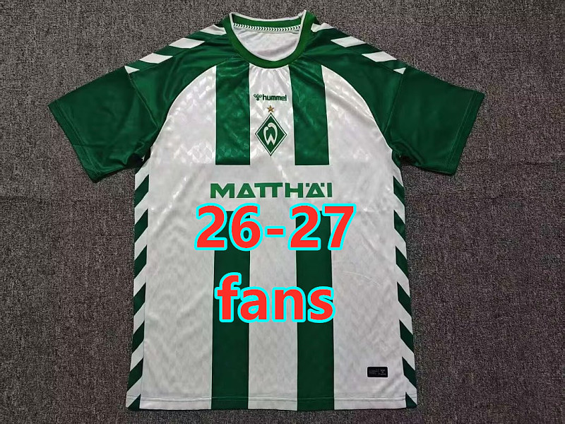 26-27 Werder Bremen Home Fans Version Jersey S-4XL