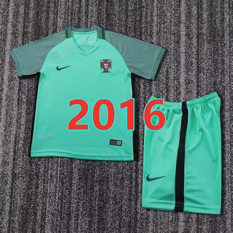 Portugal Away Retro Kids Jersey+shorts Kit 16 -28