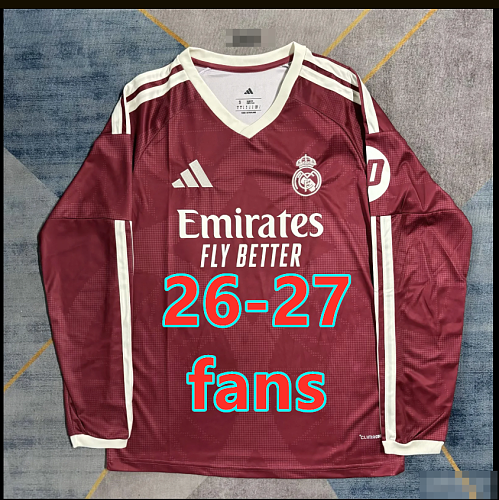 26-27 Real Madrid Third Fans Long Jersey S-4XL
