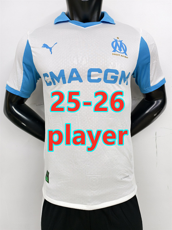 25-26 Marseille Home Player Version Jersey S-2XL