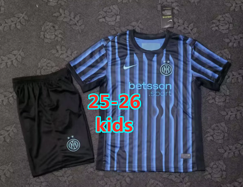 Serie A & Ucl 25-26 Inter Milan Home Kids Jersey+shorts Kit 16 -28