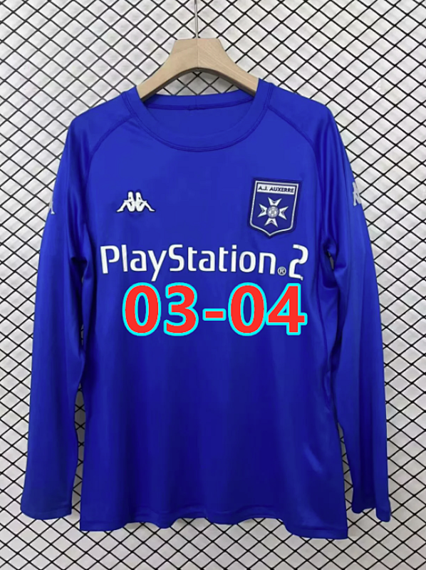 03-04 Auxerre Away Retro Long Sleeve Jersey S-2XL