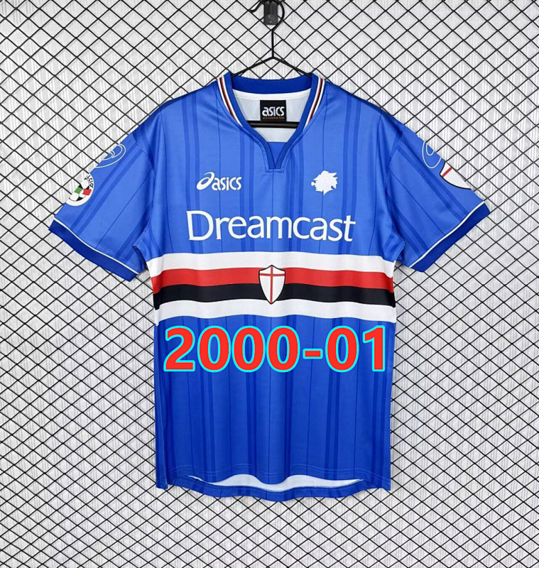 Sampdoria Home Retro Fans Version Jersey S-2XL