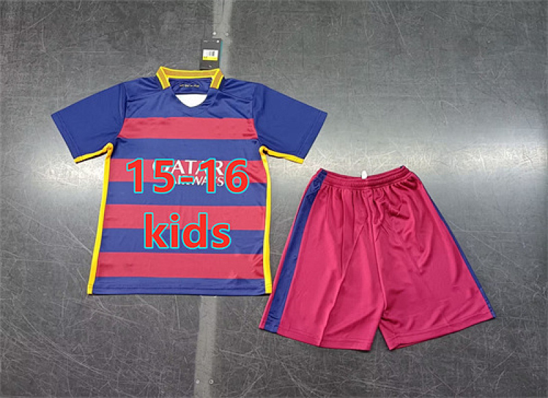 15-16 Barcelona Home Retro Kids Jersey+shorts Kit 16 -28