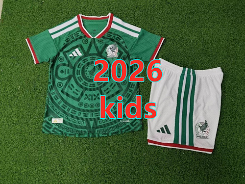 Mexico Home Kids Player Jersey+shorts Kit 16 -28