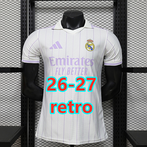 26-27 Real Madrid Retro Player Version Jersey S-3XL Polo