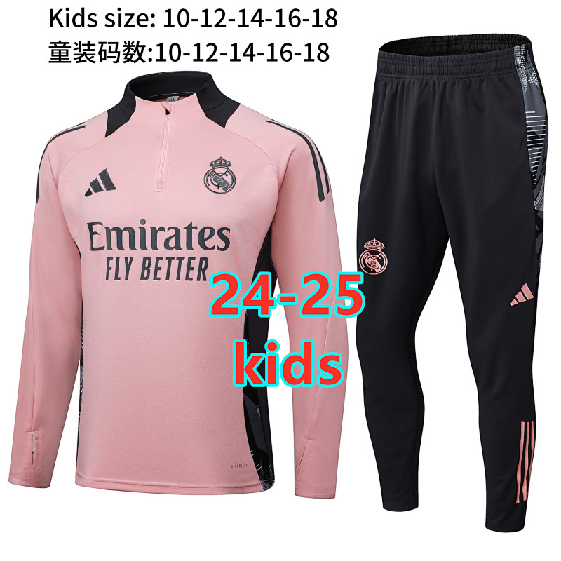 24-25 Real Madrid Kids Long Sleeve Tracksuit 10 -18