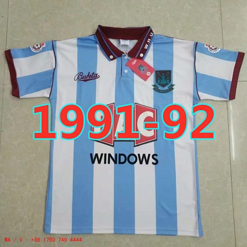 West Ham United Retro TopThai Quality Away Jersey S-2XL