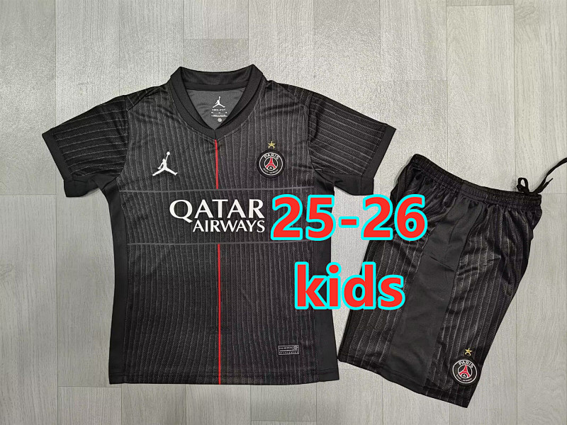 Balenciaga Fifa 25-26 Paris Psg 5th Kids Jersey+shorts Kit 16 -28