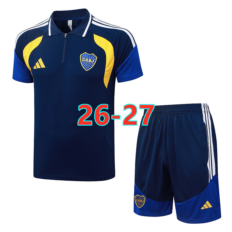 26-27 Boca Juniors Polo Short Sleeve Tracksuit S-2XL Polo