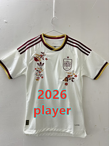 Spain Away Player Embroidery Patterns Jersey S-2XL