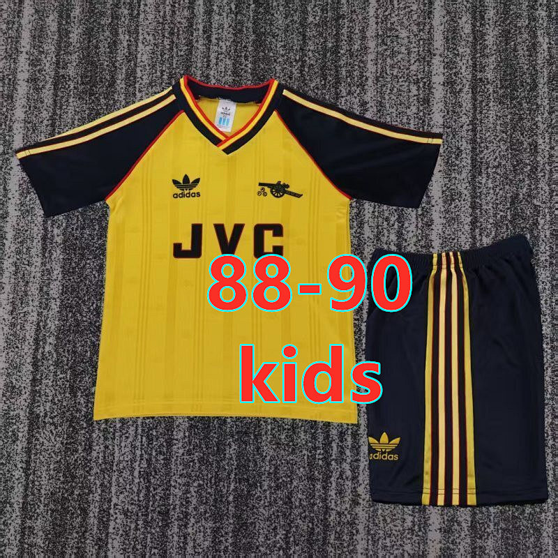 88-90 Arsenal Away Retro Kids Jersey+shorts Kit 16 -28