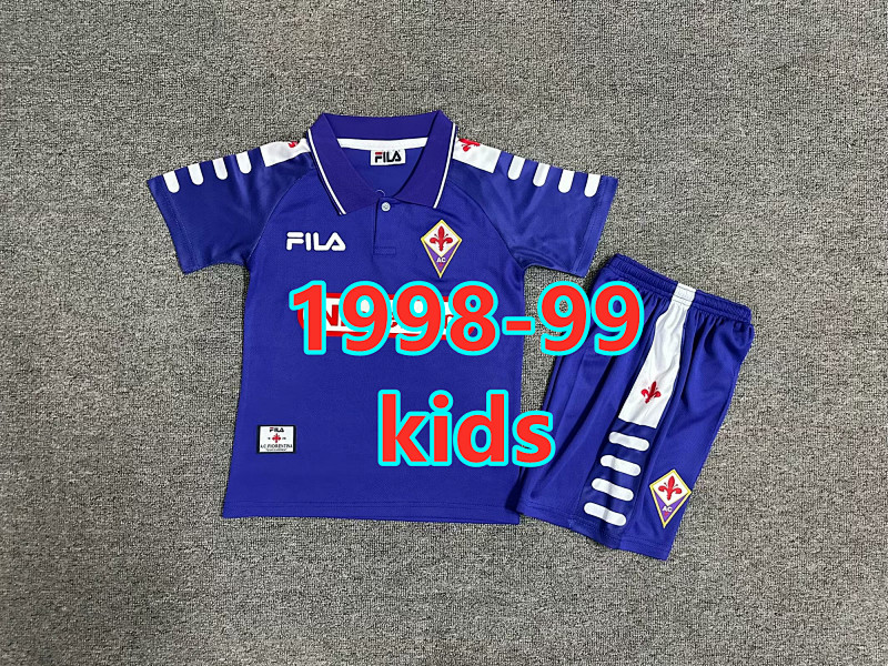 Fiorentina Home Retro Kids Jersey+shorts 16 -28