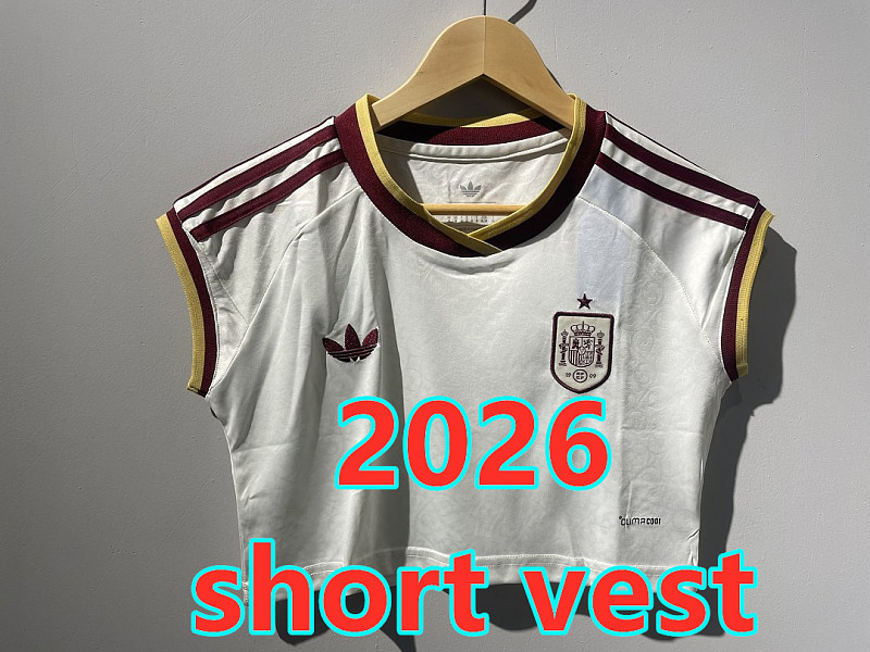Spain Away Women With 1 Stars Short Vest S-2XL 1