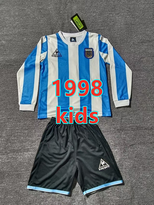 Argentina Home Kids Retro Long+shorts Kit 16 -28