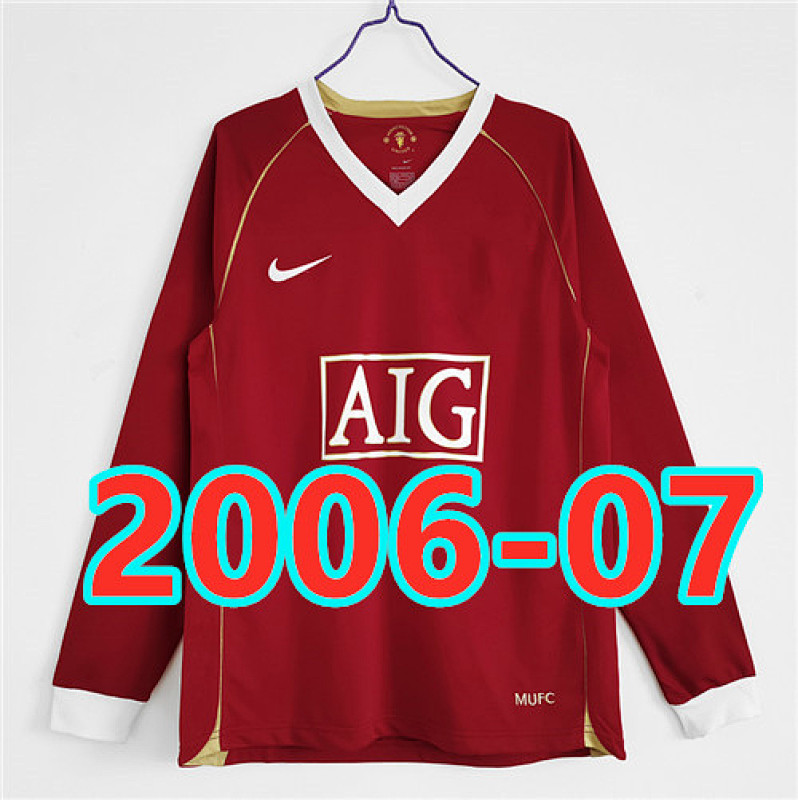 Manchester United Retro Long Sleeve Home Jersey S-2XL