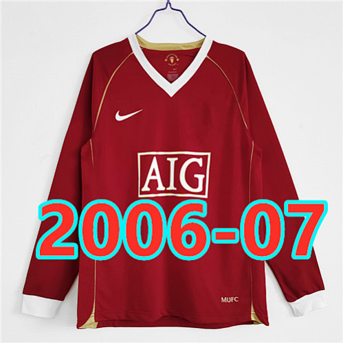 Manchester United Retro Long Sleeve Home Jersey S-2XL