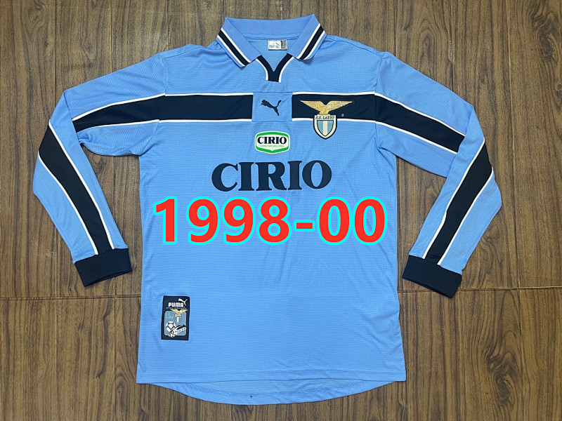 Lazio Home Fans Version Retro Long Sleeve Jersey S-2XL