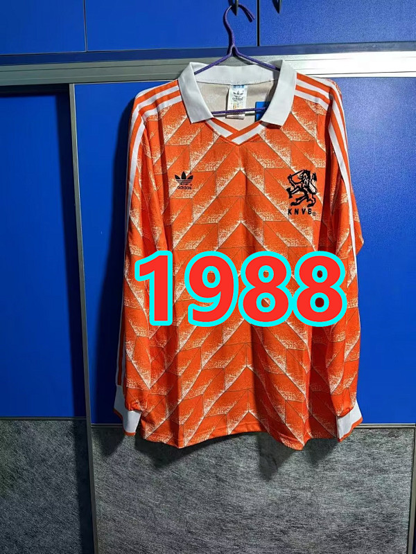 Netherlands Home Retro Long Sleeve Jersey S-2XL